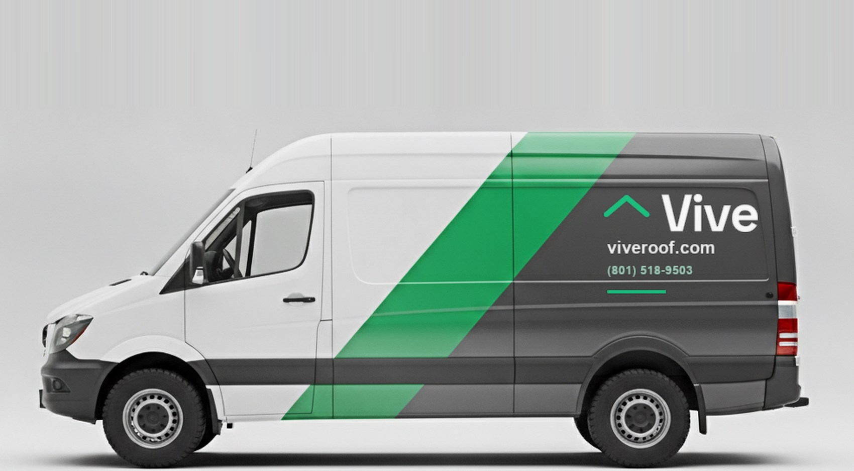 The Vive service van in white, emerald and charcoal